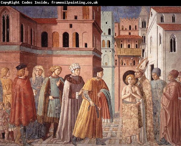 GOZZOLI, Benozzo Scenes from the Life of St Francis (Scene 3, south wall) sdg